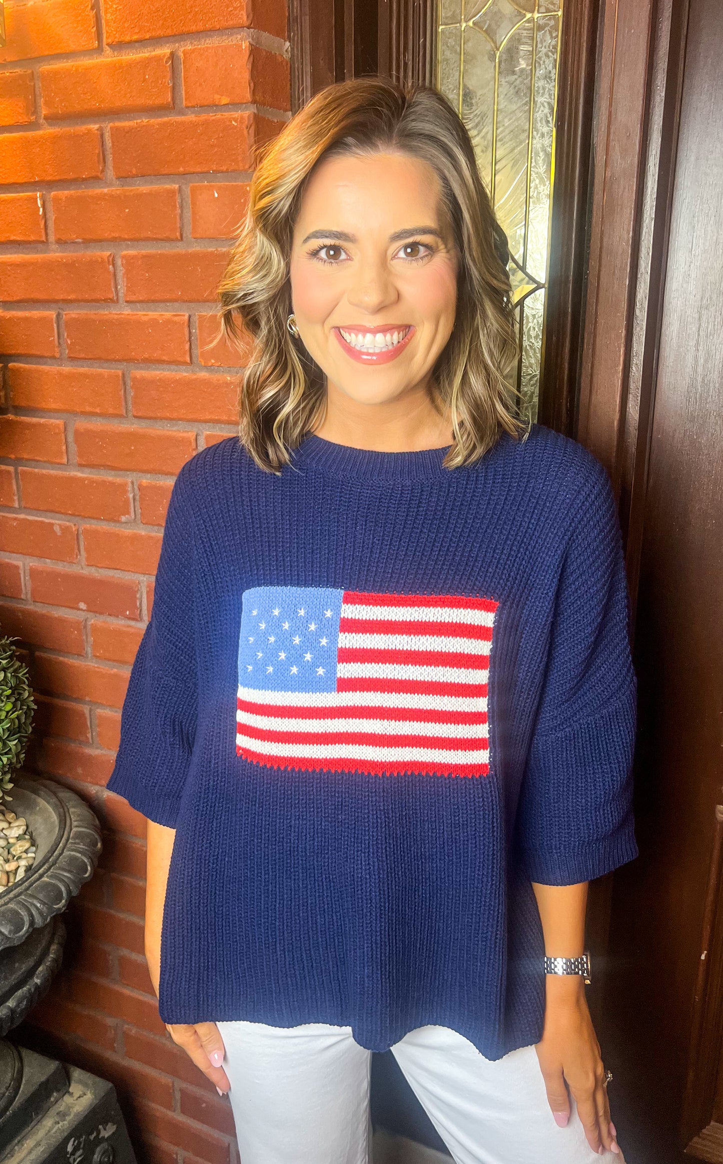 American Flag Knit Sweater