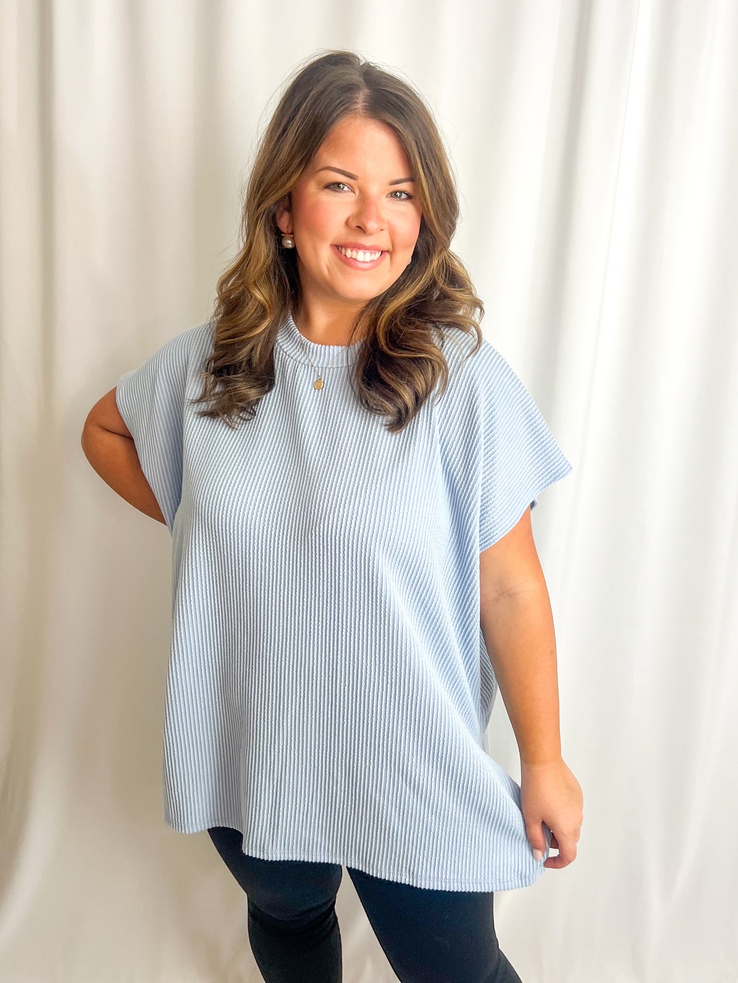 Logan Top- Powder Blue