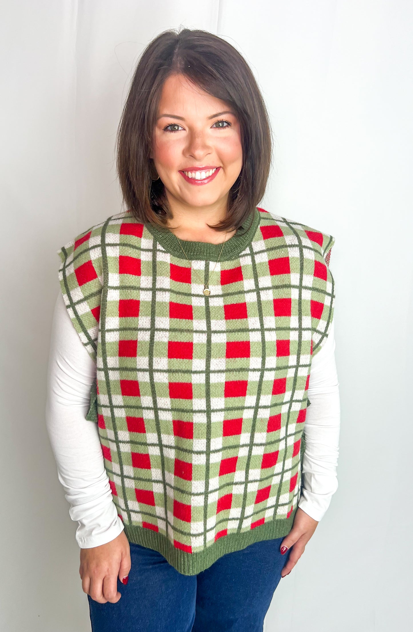 Christmas Plaid Sweater Vest