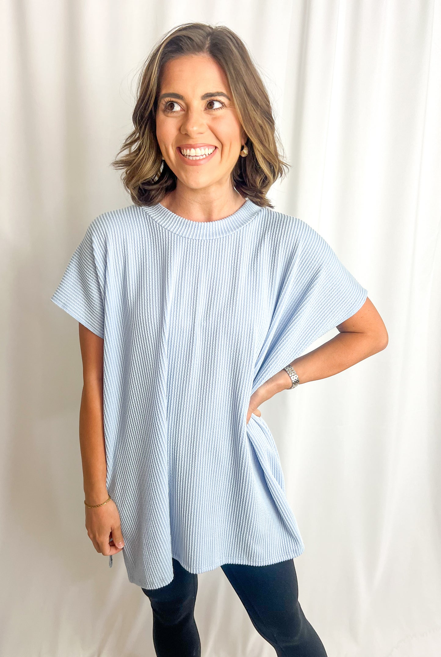 Logan Top- Powder Blue