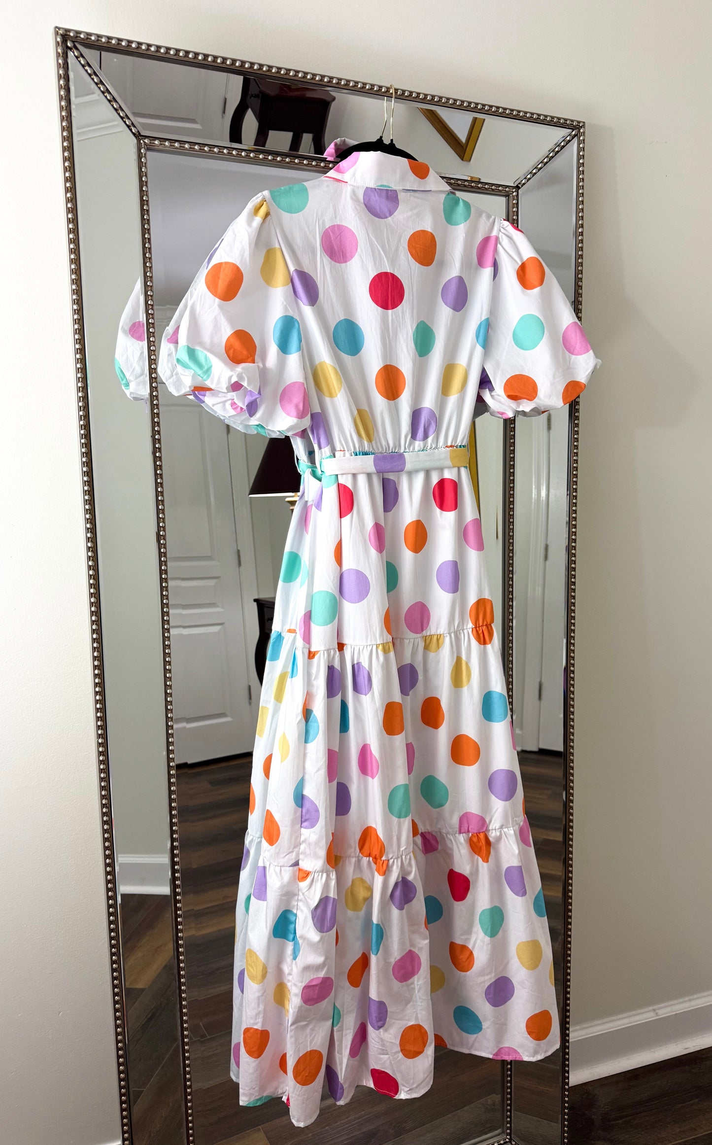 Polka Dot Maxi Dress- Multi Color