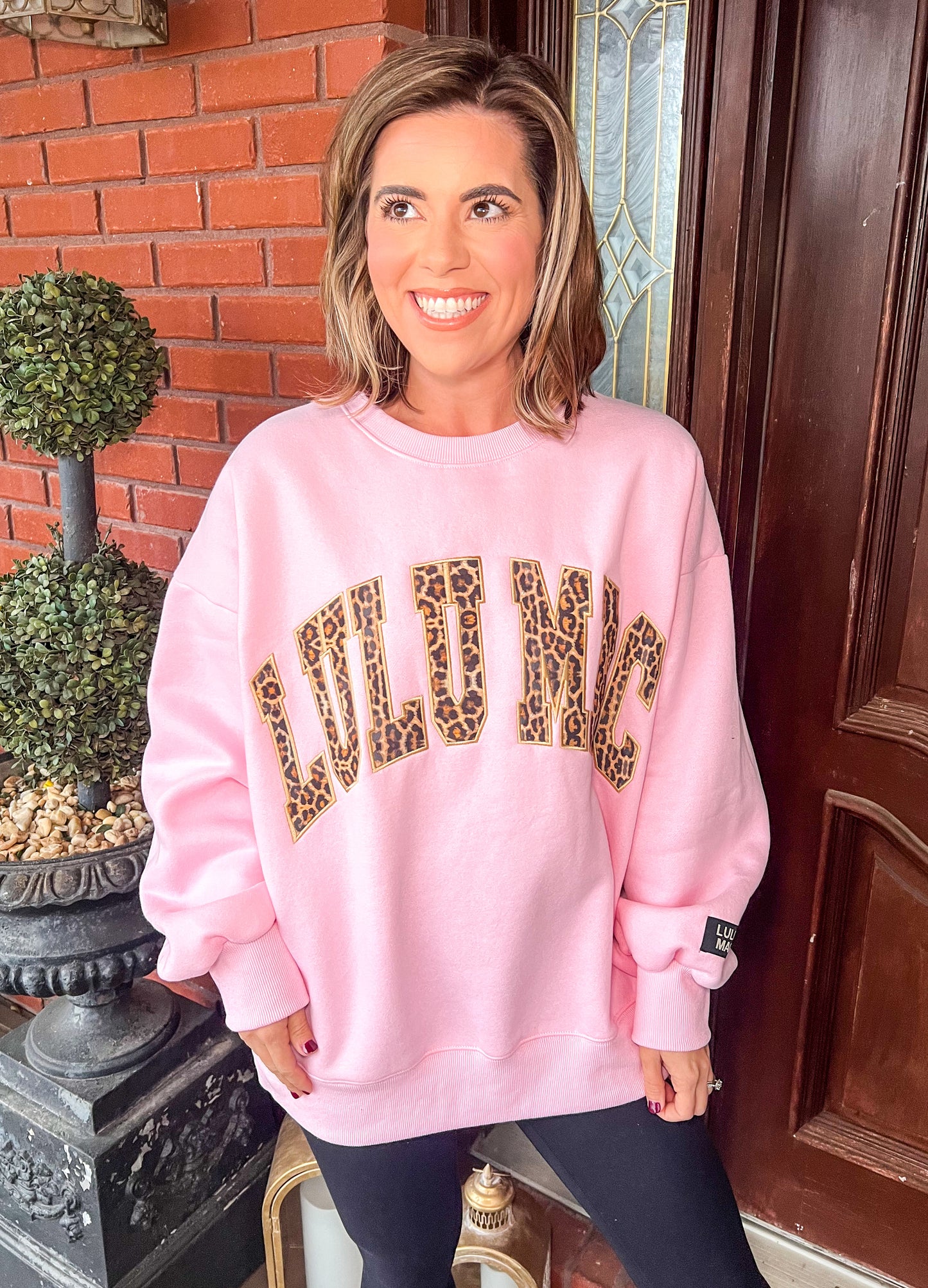 LULU MAC SWEATSHIRT-PINK LEOPARD