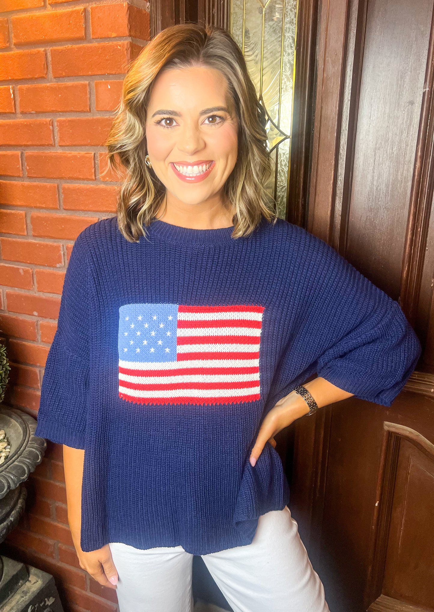 American Flag Knit Sweater