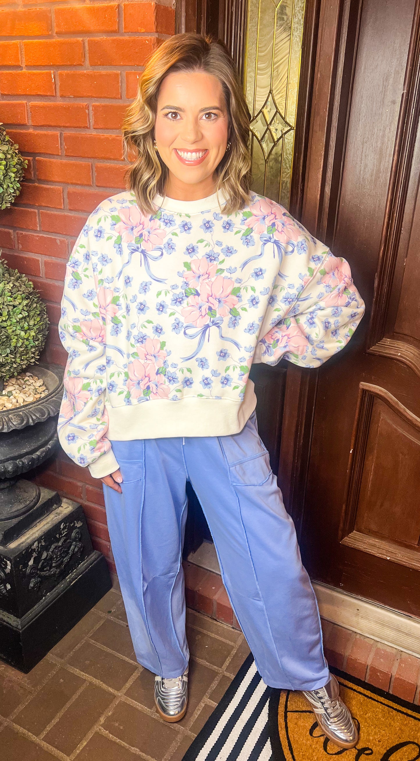 Periwinkle Barrel Knit Pants