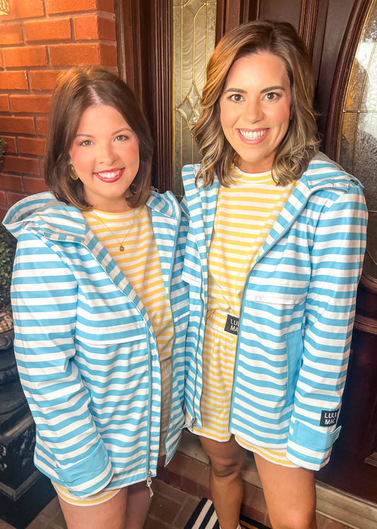 Lulu Mac Raincoat- Blue/White-Plus