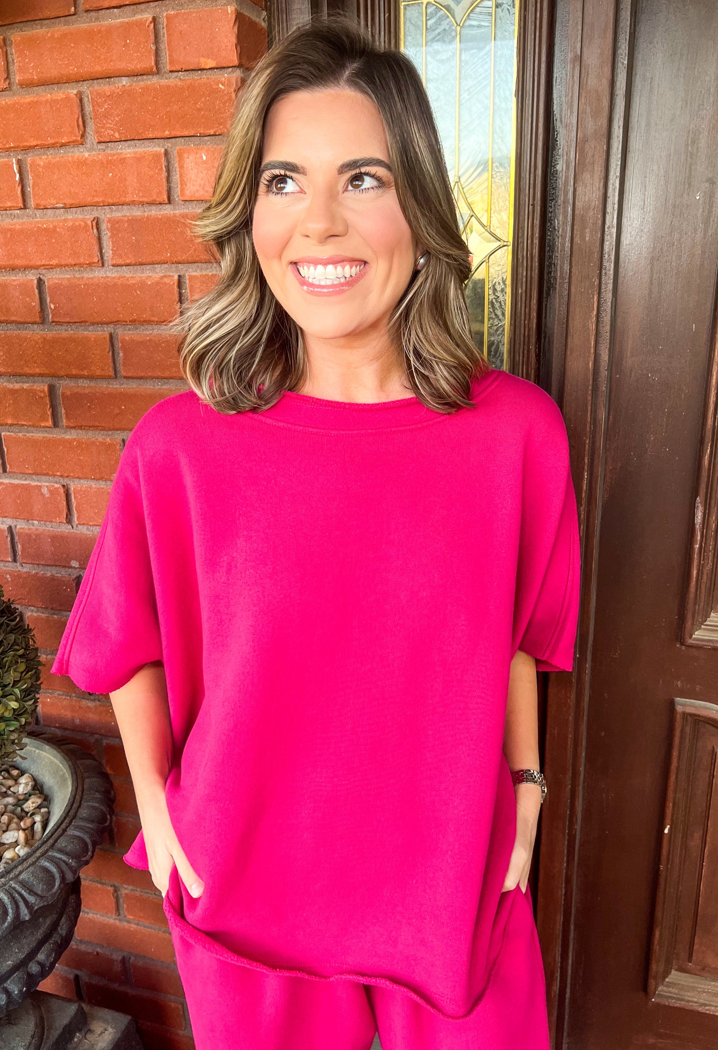 Drew Top-Plum Pink