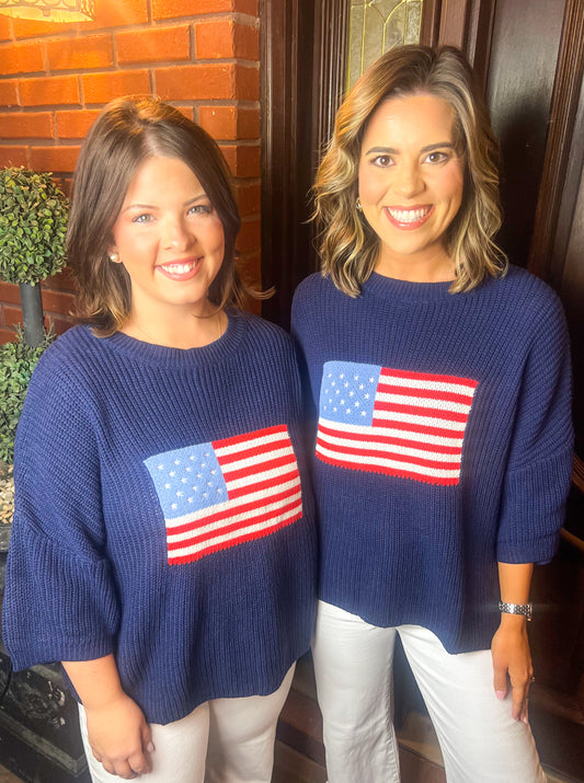 American Flag Knit Sweater