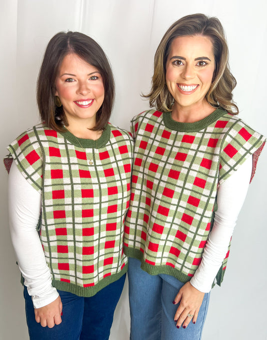 Christmas Plaid Sweater Vest