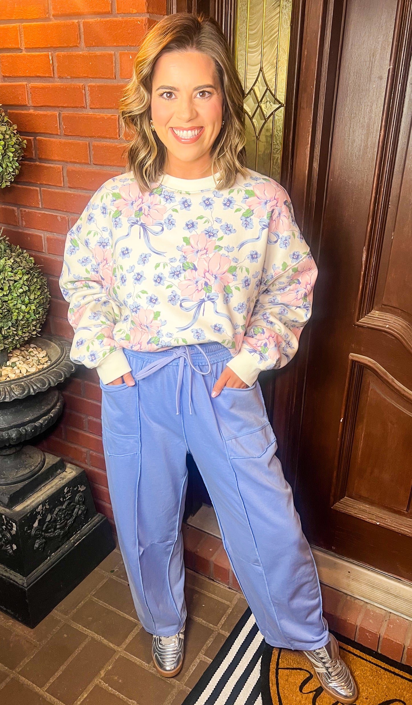 Periwinkle Barrel Knit Pants