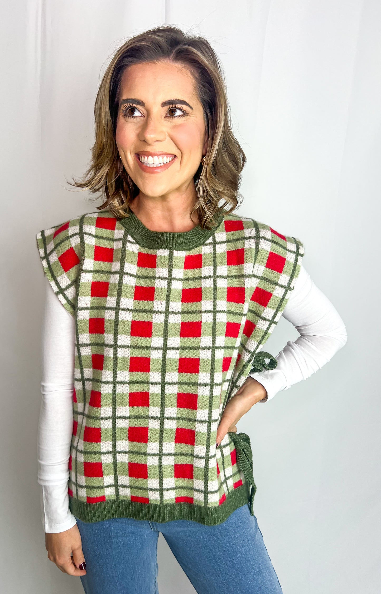 Christmas Plaid Sweater Vest