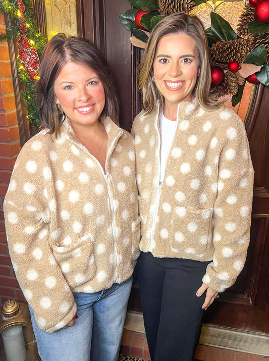 Polka Dot Sherpa Jacket FINAL SALE