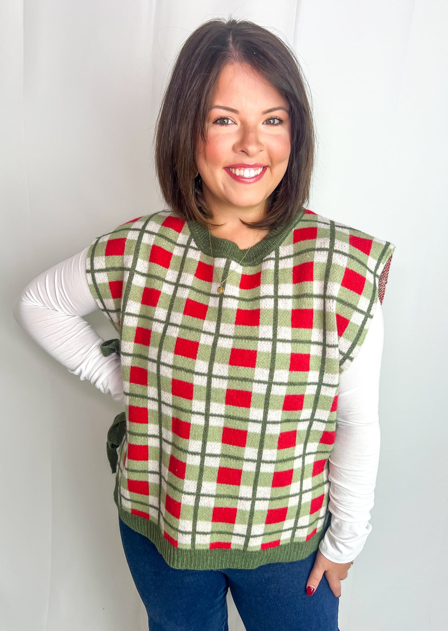 Christmas Plaid Sweater Vest