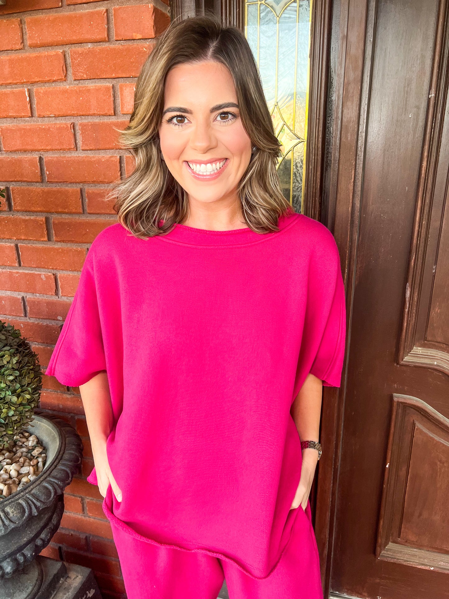 Drew Top-Plum Pink