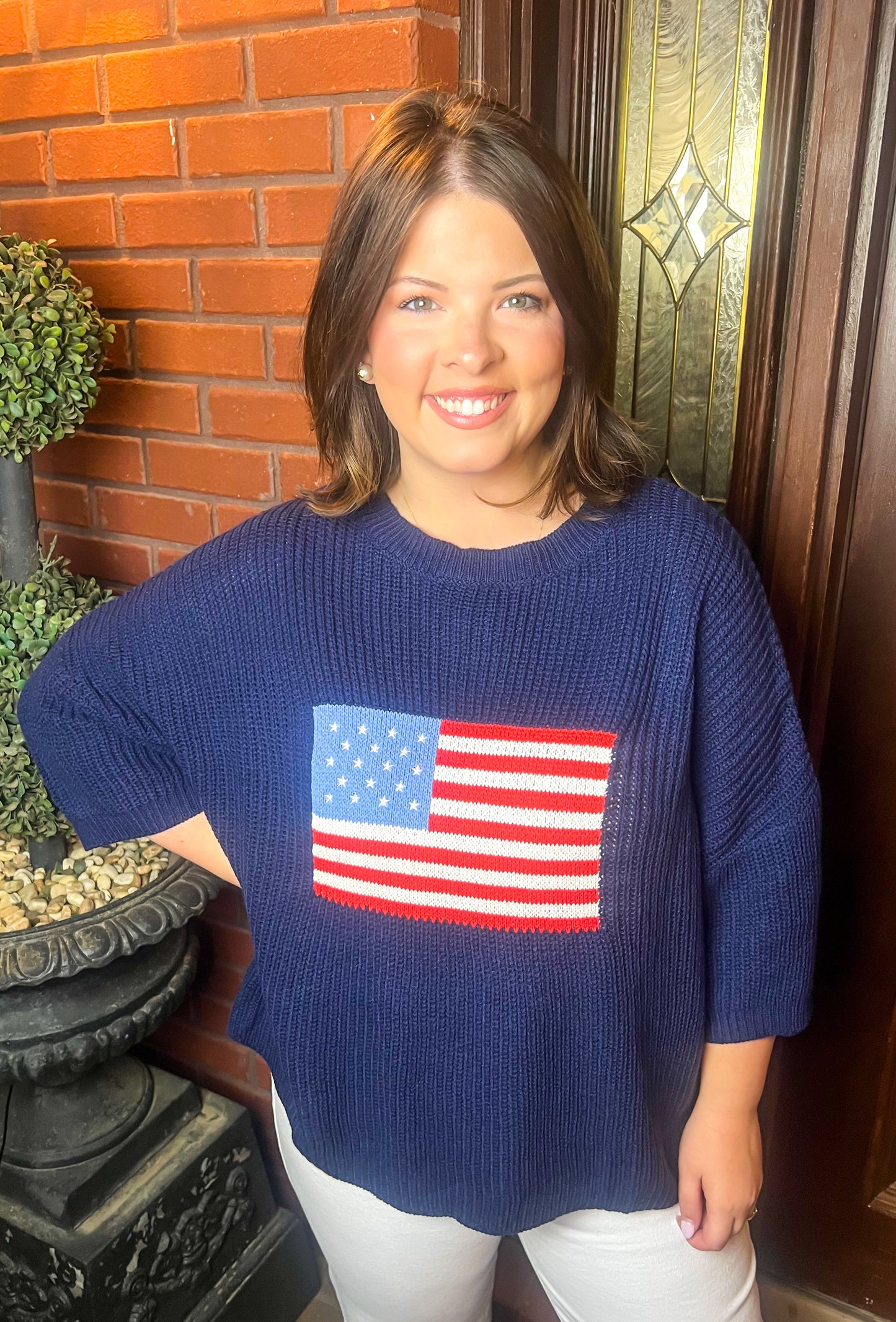 American Flag Knit Sweater