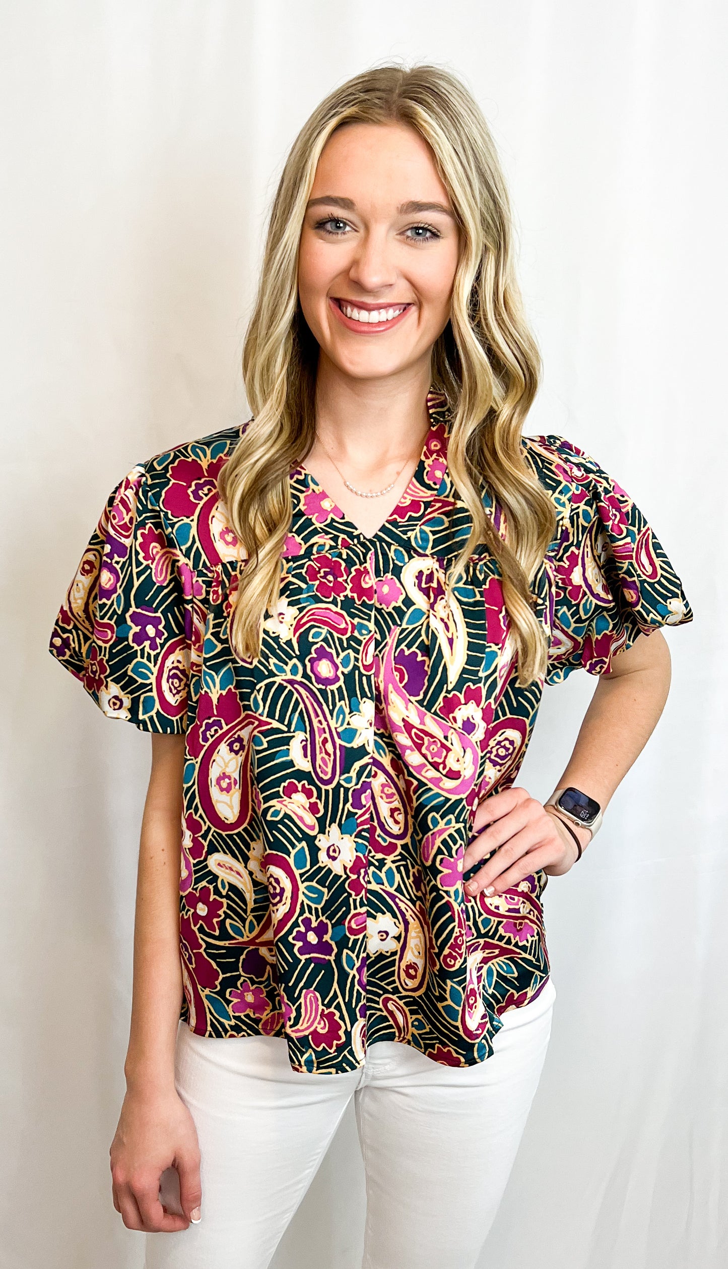 Paisley Bubble Blouse FINAL SALE