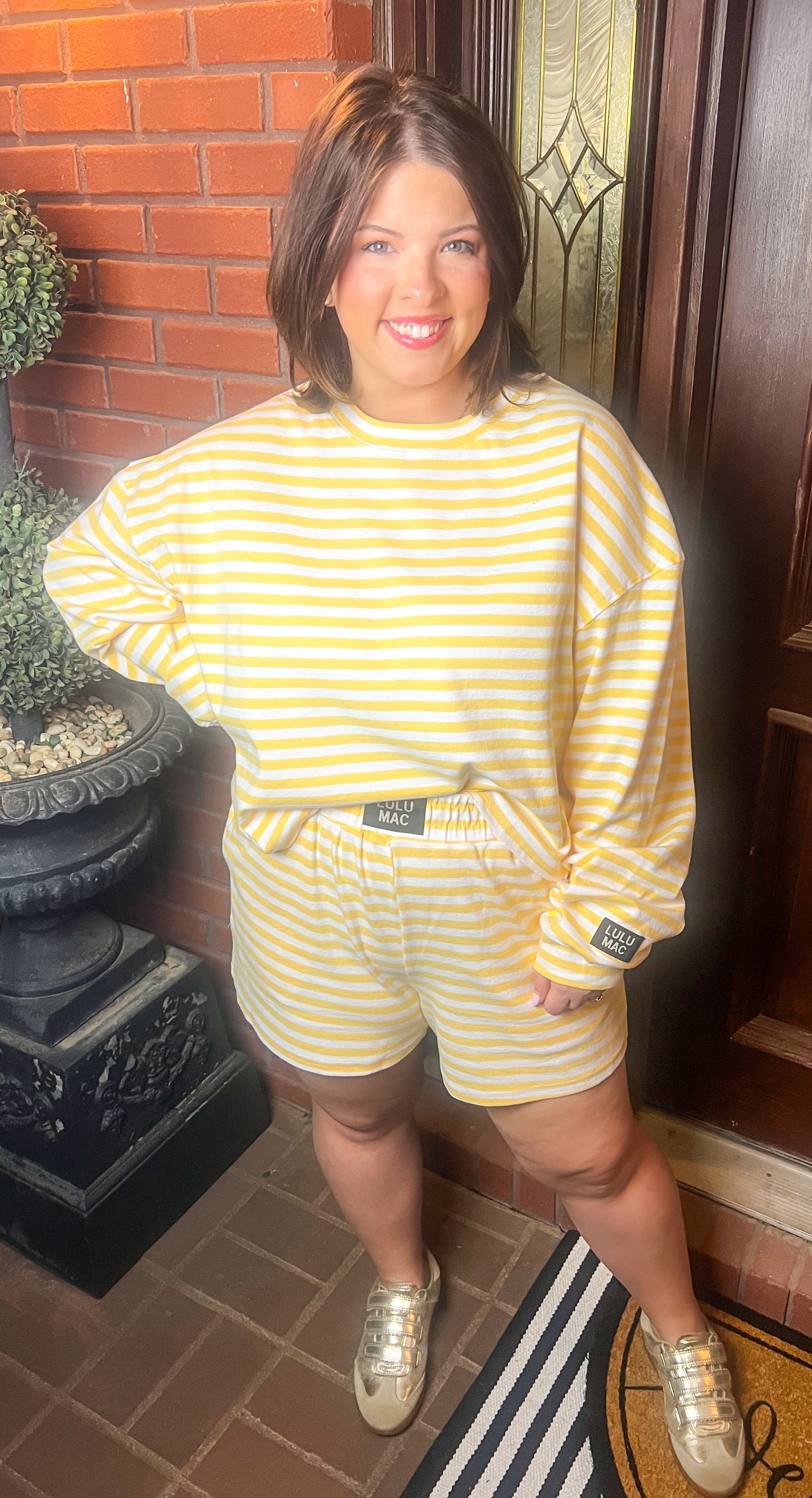 Lulu Mac Stripe Top-Yellow