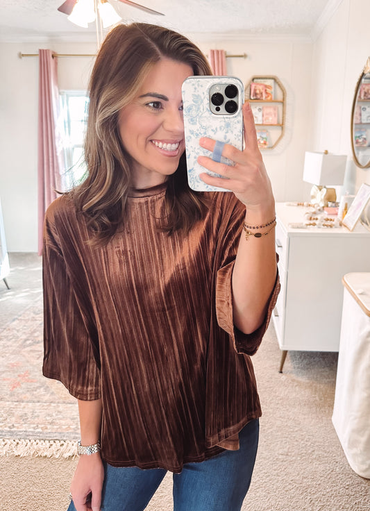 Mocha Velvet Top