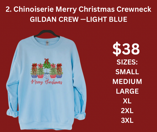 2. Chinoiserie Merry Christmas Crewneck IN STOCK