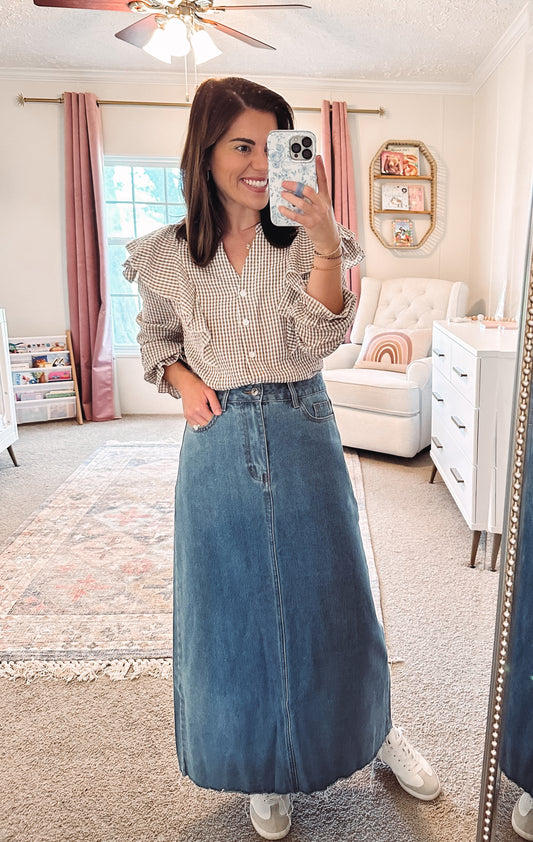 Midi Denim Skirt FINAL SALE